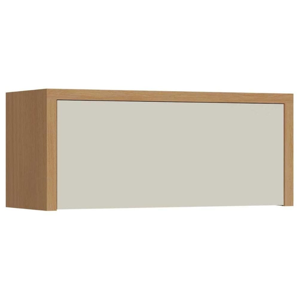 Armário de Geladeira p/ Cozinha Condessa c/ 1 Porta Basculante 80cm Carvalho/Cinza - Nesher