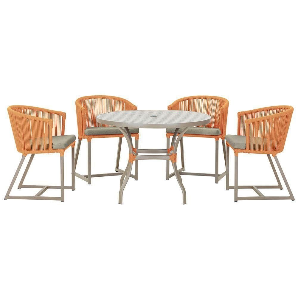 Mesa Com 4 Cadeiras E Noronha Estofado 8 Trama autêntico Terra Cota