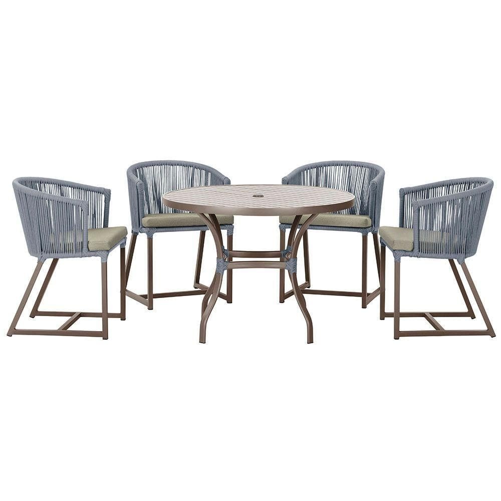 Mesa Com 4 Cadeiras E Noronha Estofado 8 Trama autêntico Prata