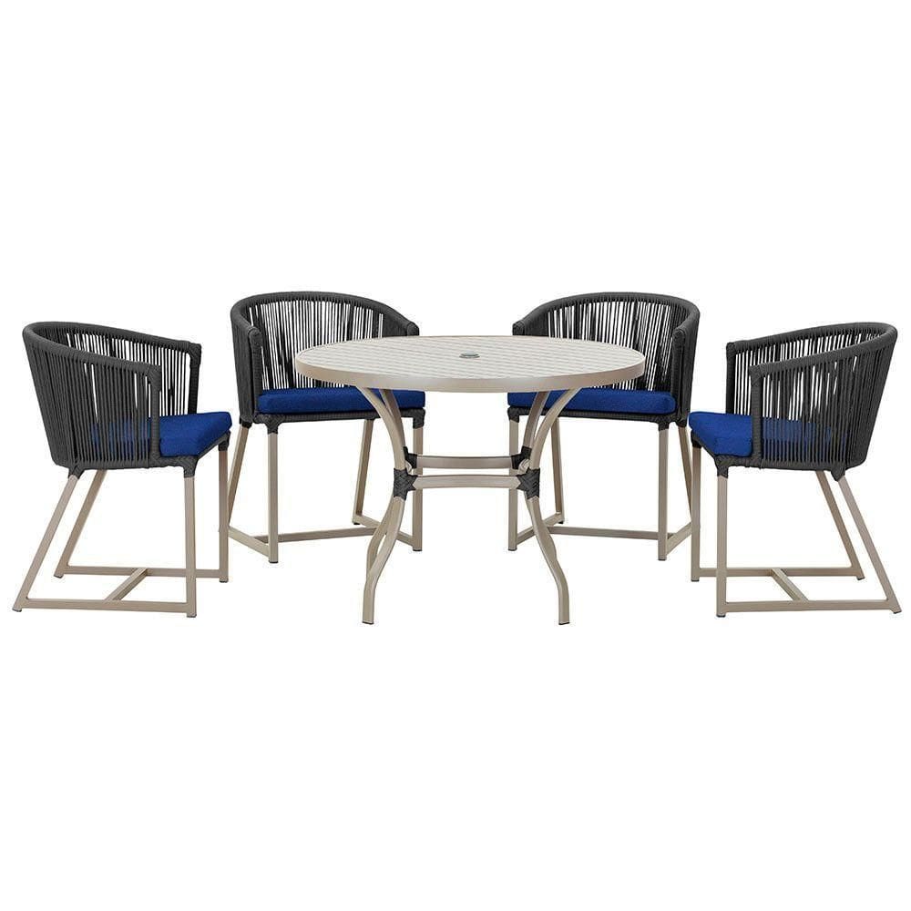 Mesa Com 4 Cadeiras E Noronha Estofado 10 Trama autêntico Preto