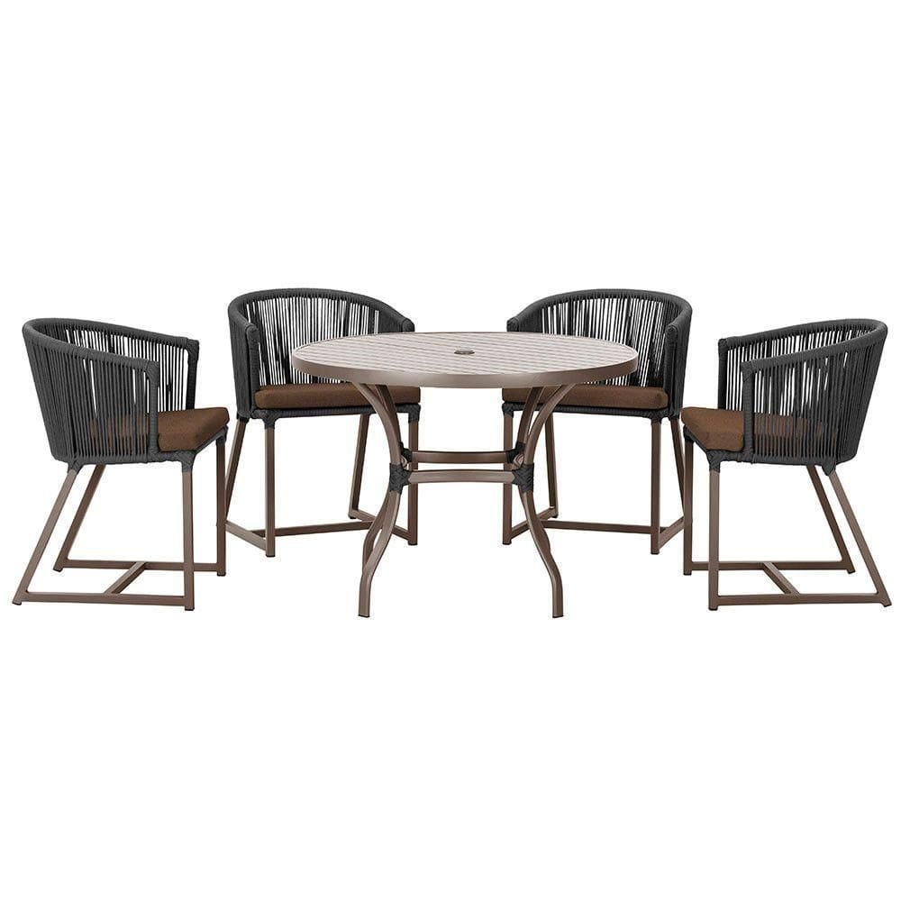 Mesa Com 4 Cadeiras E Noronha Estofado 9 Trama autêntico Preto