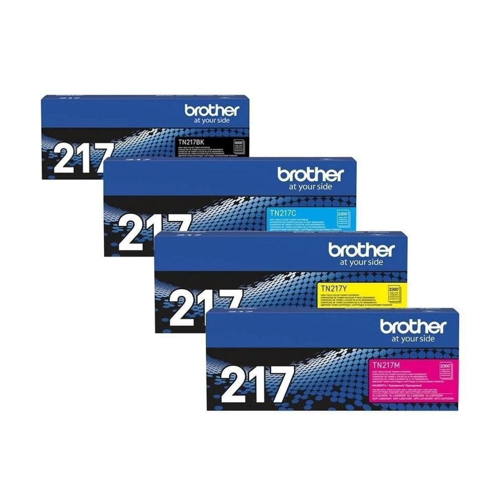 Kit 4 Toner Brother autêntico Tn217 Tn-217 Mfcl3750cdw Hll3210cw Dcpl3551cdw 217bk 217y 217m 217c