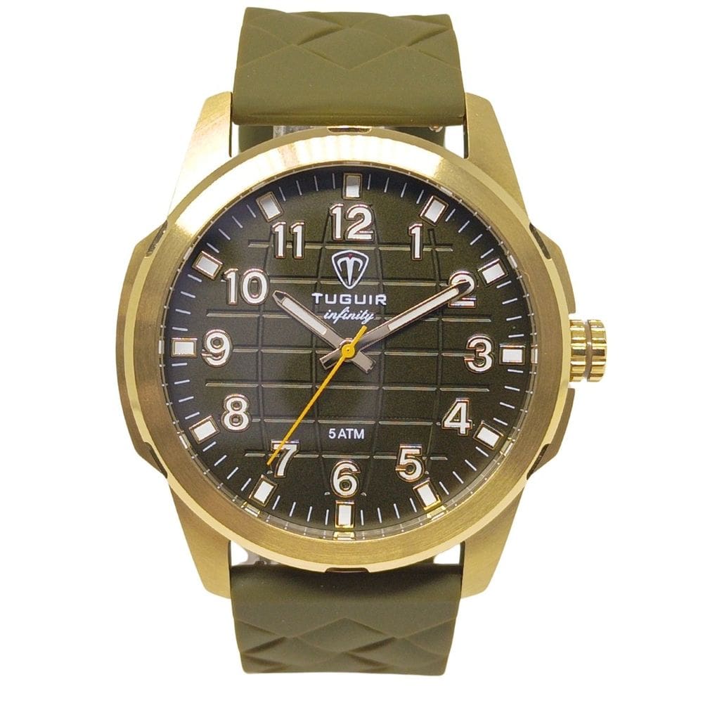 Relógio Masculino de Aço Tuguir Analógico 23-2236 Dourado e Verde
