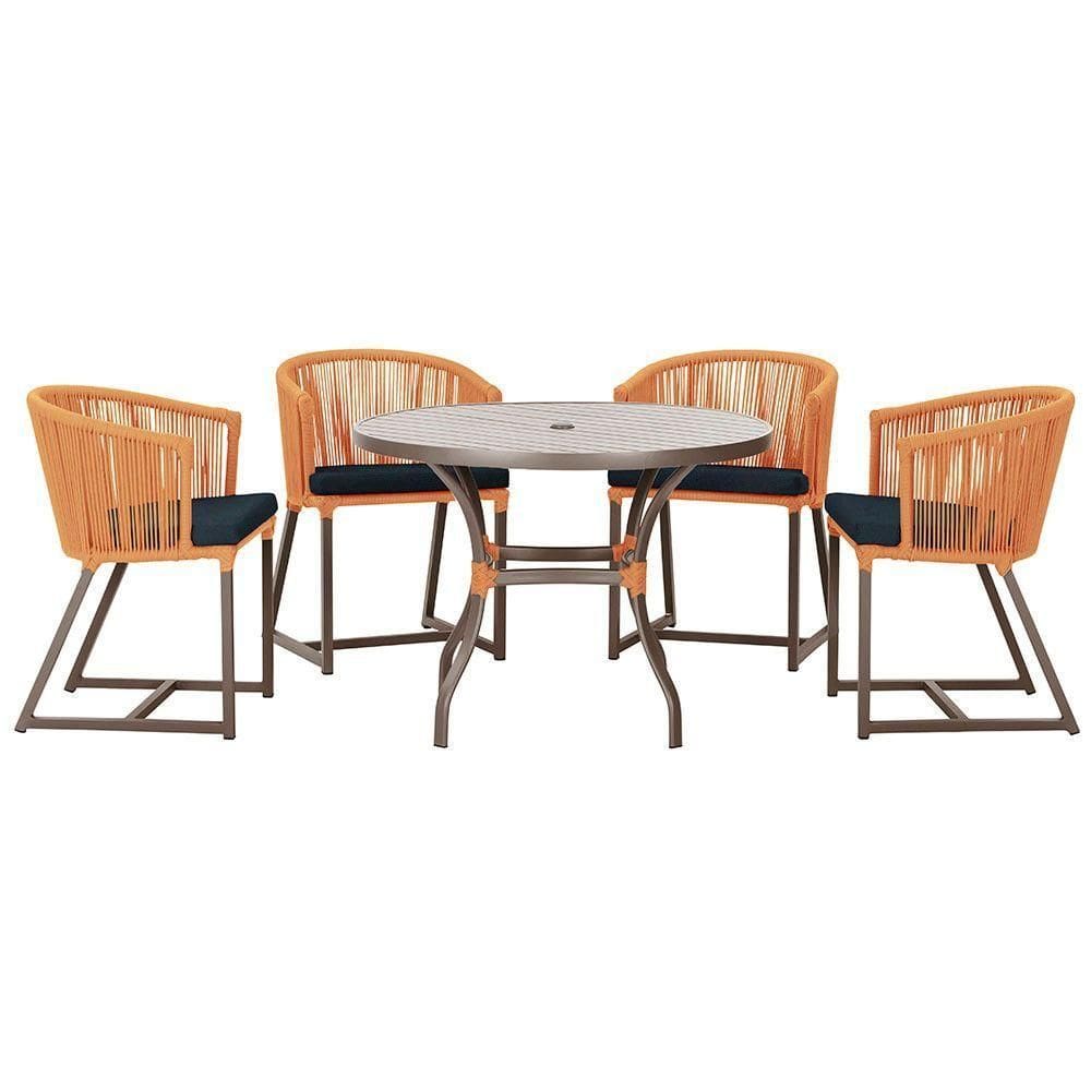 Mesa Com 4 Cadeiras E Noronha Estofado 12 Trama autêntico Terra Cota