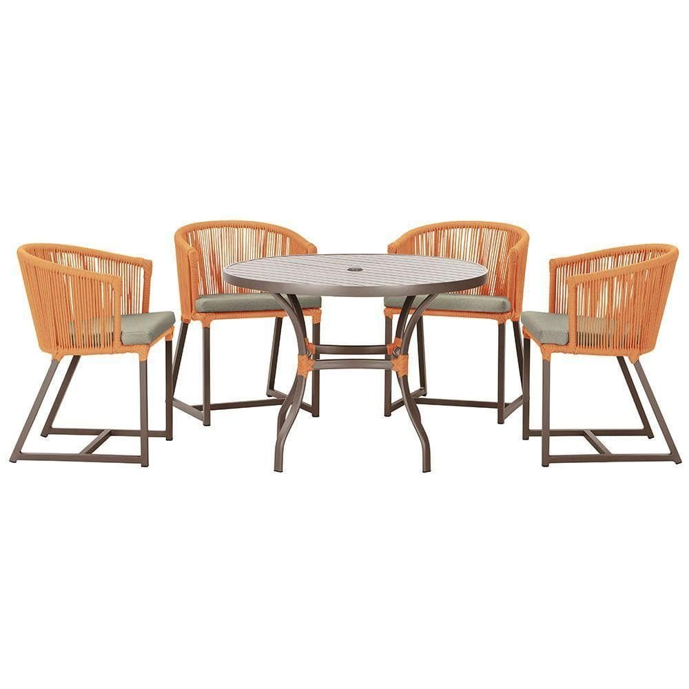 Mesa Com 4 Cadeiras E Noronha Estofado 8 Trama autêntico Terra Cota