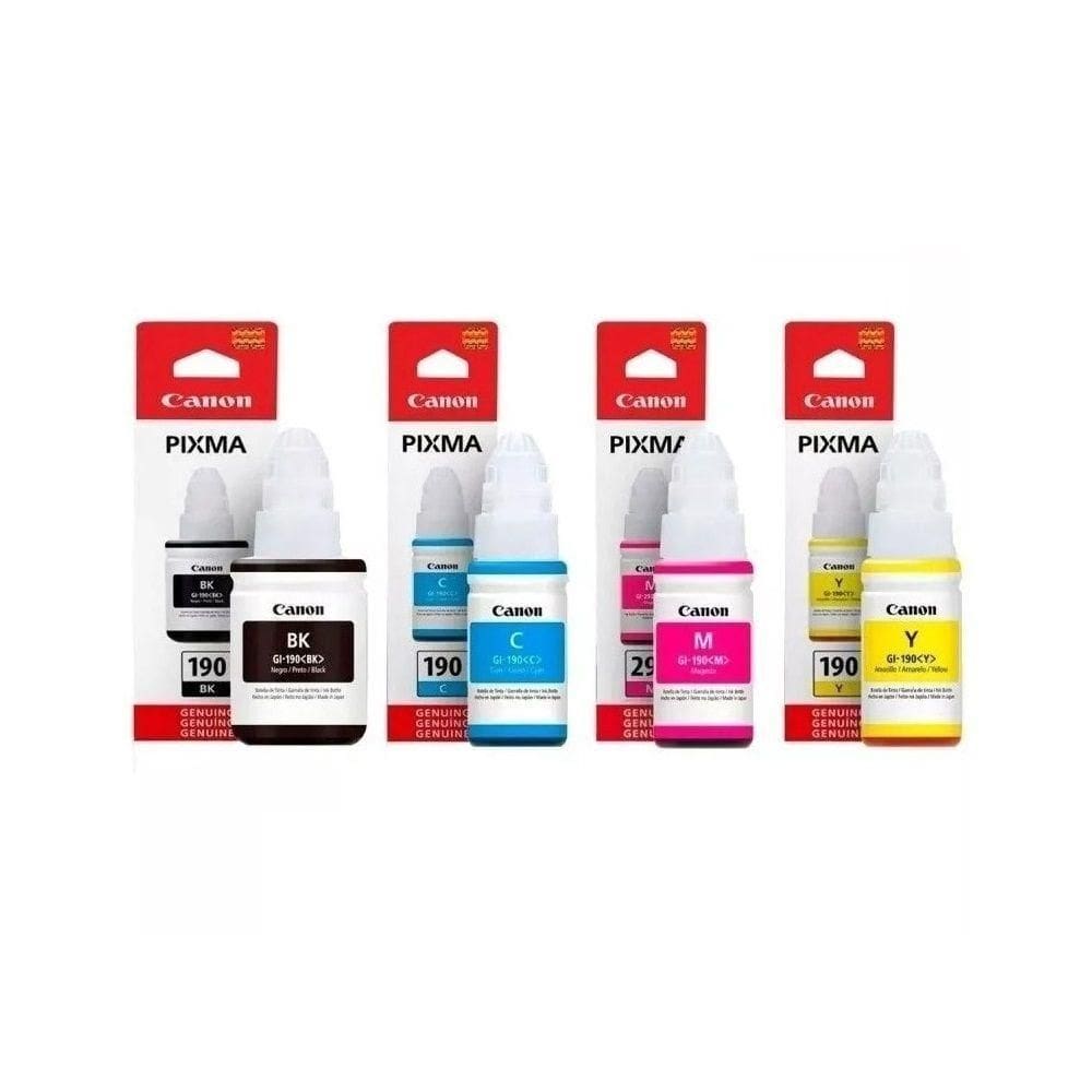 Kit Tinta autêntico Canon G190 Gi-190 Gi190 G3100 G4100 G3110 4x Cores