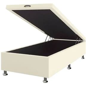 Base Box Baú Solteirão Corino 40x108x188 Framar Cor Bege