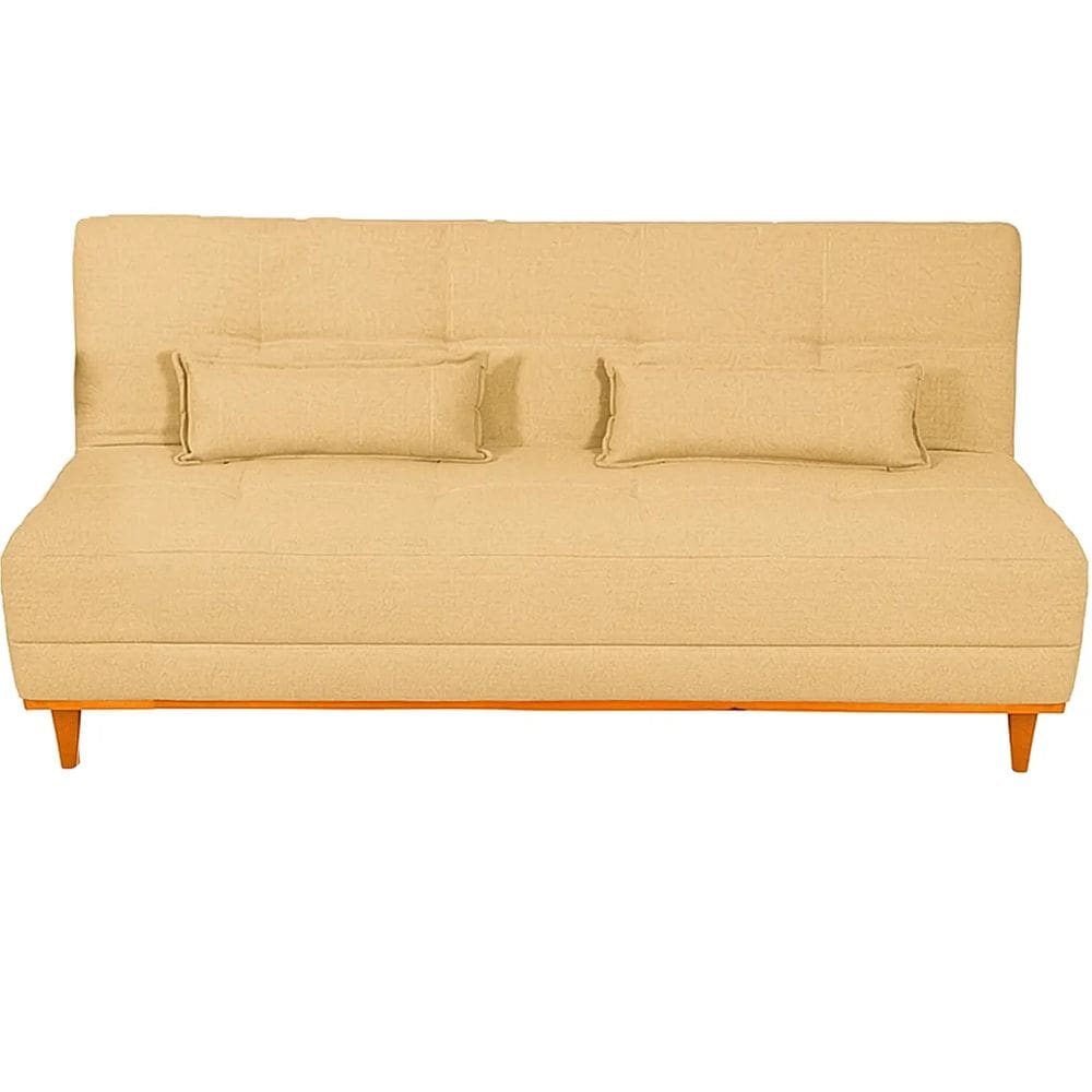 Sofá Cama Madrid 2 Lugares com Encosto Reclinável 180cm Tecido Linho Luxury Cor Bege