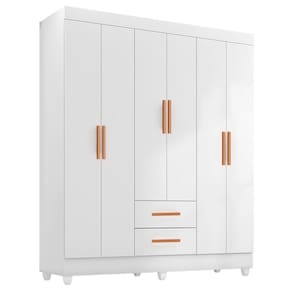 Guarda Roupa Casal Lite 6 Portas e 2 Gavetas - Móveis Leão