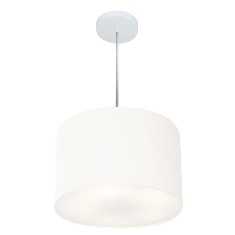 Lustre Pendente Cilíndrico Vivare Md-4211 Cúpula em Tecido 35x25cm - Bivolt