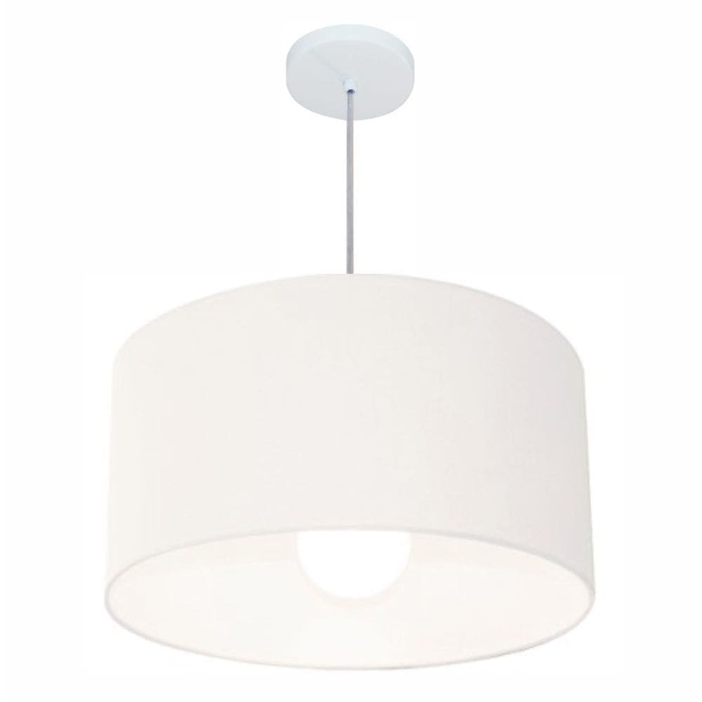 Lustre Pendente Cilíndrico Vivare Md-4069 Cúpula em Tecido 50x30cm - Bivolt