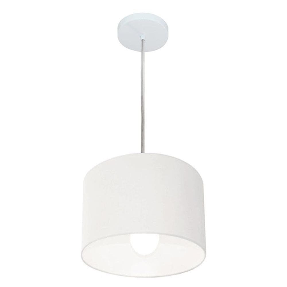 Lustre Pendente Cilíndrico Vivare Md-4201 Cúpula em Tecido 25x25cm - Bivolt