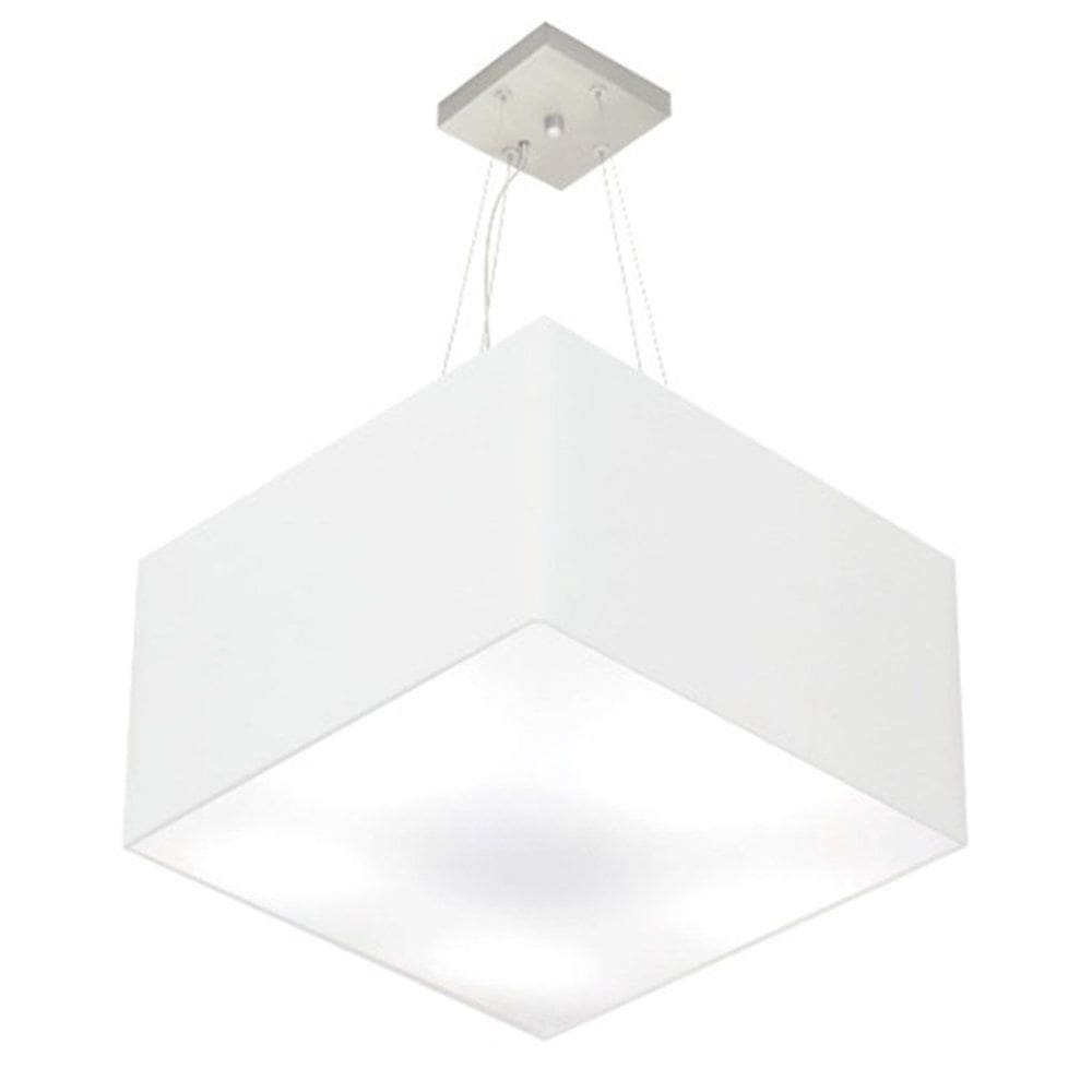 Lustre Pendente Quadrado Vivare Md-4075 Cúpula em Tecido 30/50x50cm - Bivolt