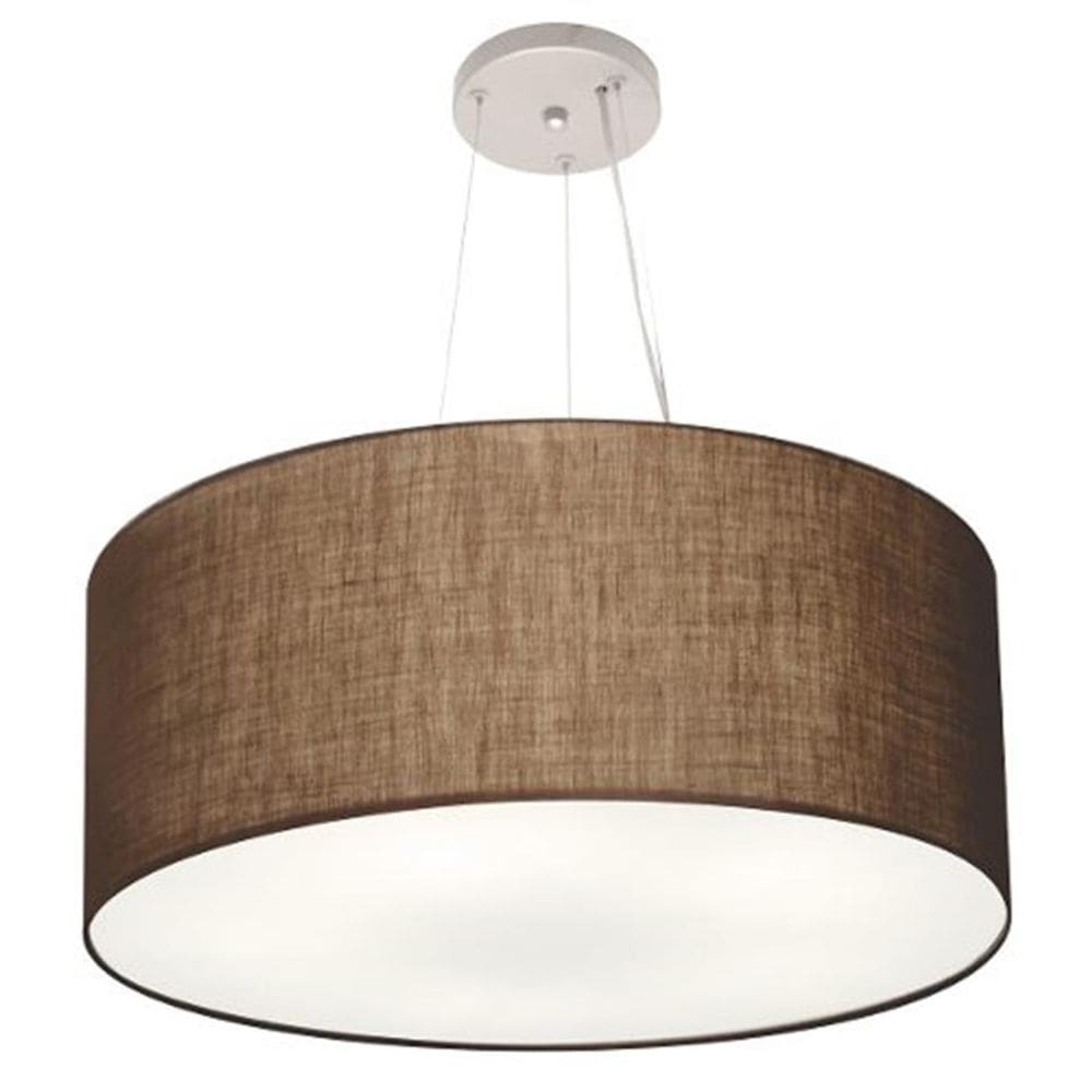 Lustre Pendente Cilíndrico Vivare Md-4150 Cúpula em Tecido 70x21cm - Bivolt