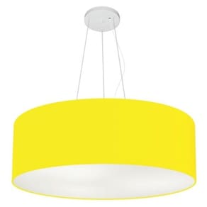 Lustre Pendente Cilíndrico Vivare Md-4010 Cúpula em Tecido 60x21cm - Bivolt