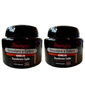 Kit 02 Pó Descolore e Colore Vermelho Mairibel/Hidraty 100g