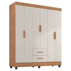 Guarda Roupa Casal Lite 6 Portas e 2 Gavetas - Móveis Leão