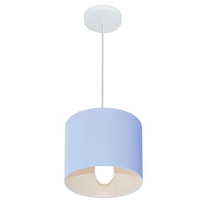 Lustre Pendente Cilíndrico Vivare Md-4046 Cúpula em Tecido 18x18cm - Bivolt