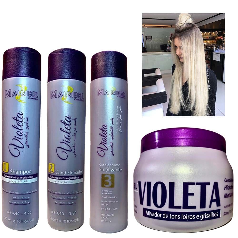 Kit Matizante Violeta Sham, Cond. Final e Masc Mairibel 500g