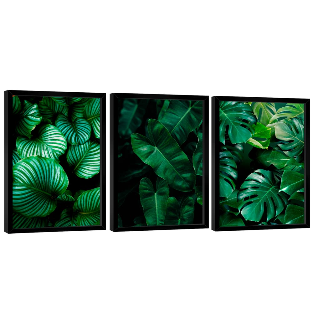 Quadro Decorativo Trio Folhas Verdes