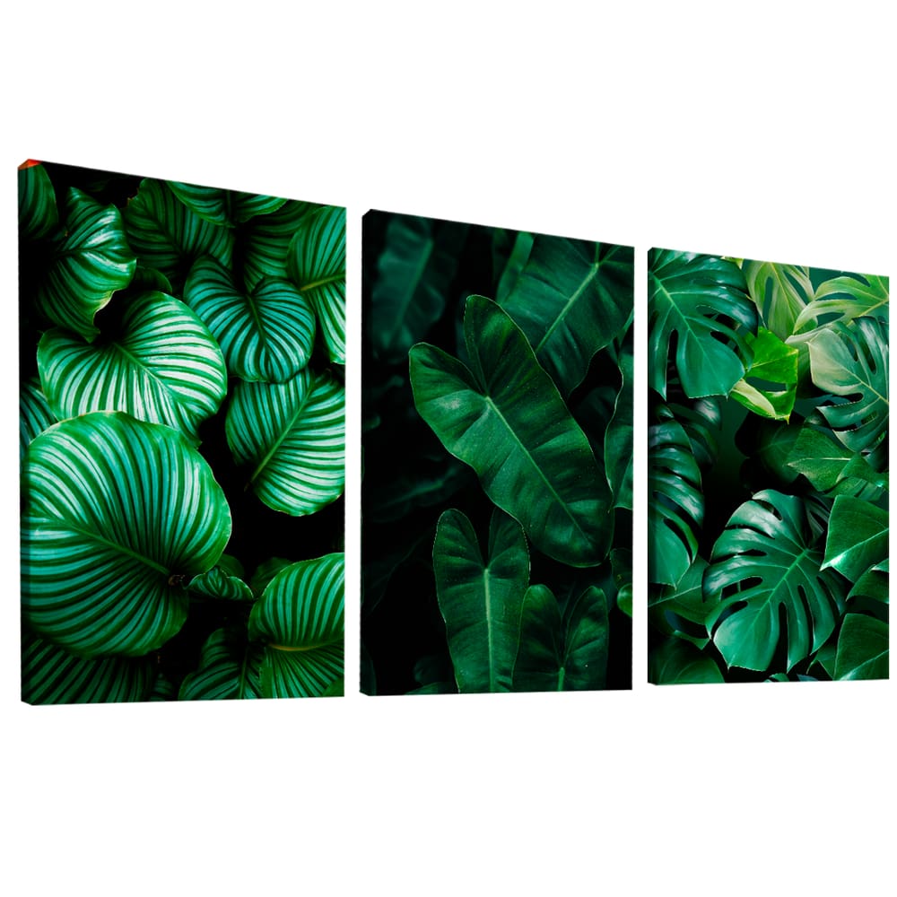Quadro Decorativo Trio Folhas Verdes