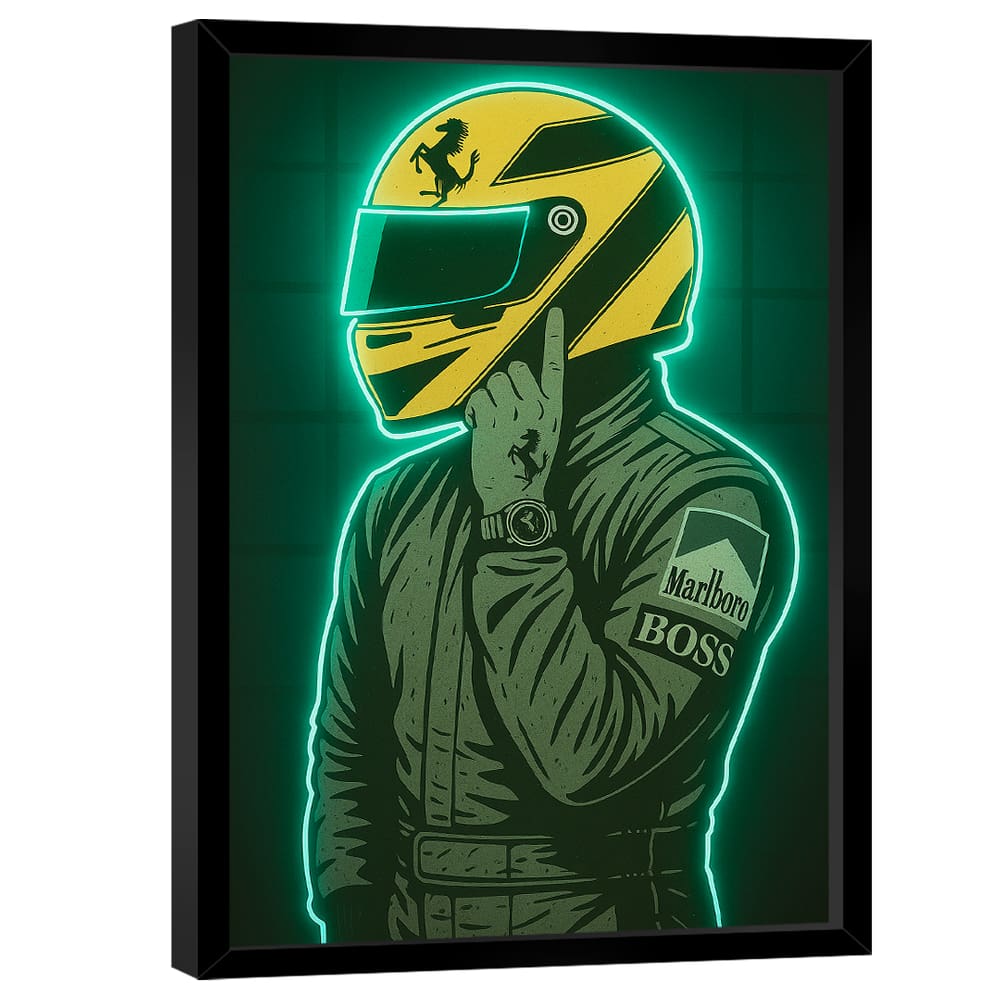 Quadro Decorativo Piloto Número 1 Neon Verde