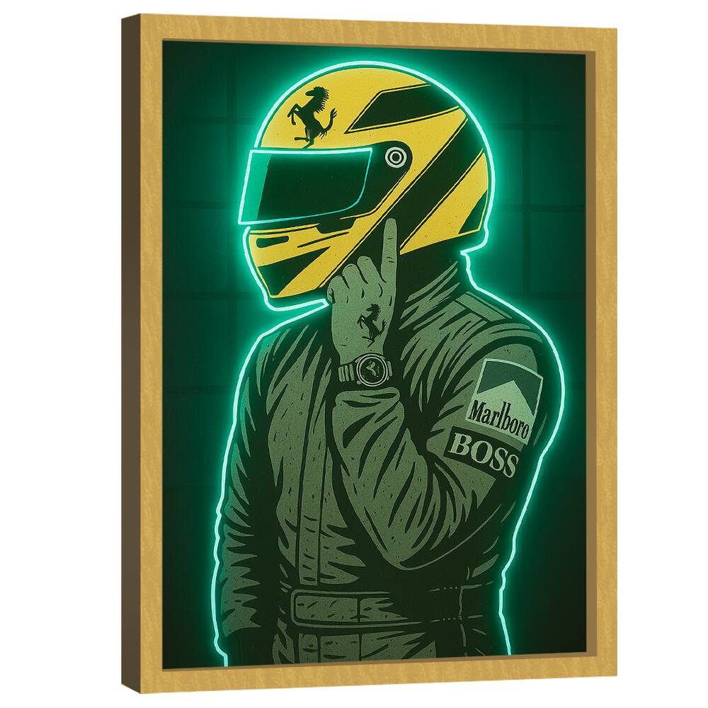 Quadro Decorativo Piloto Número 1 Neon Verde