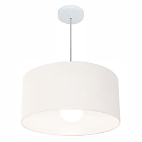 Lustre Pendente Cilíndrico Vivare Md-4206 Cúpula em Tecido 50x25cm - Bivolt