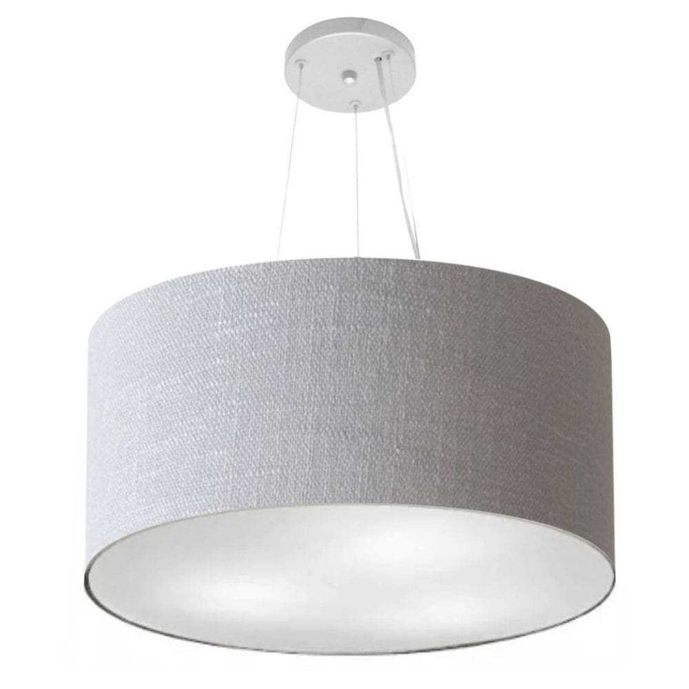 Lustre Pendente Cilíndrico Vivare Md-4192 Cúpula em Tecido 55x30cm - Bivolt