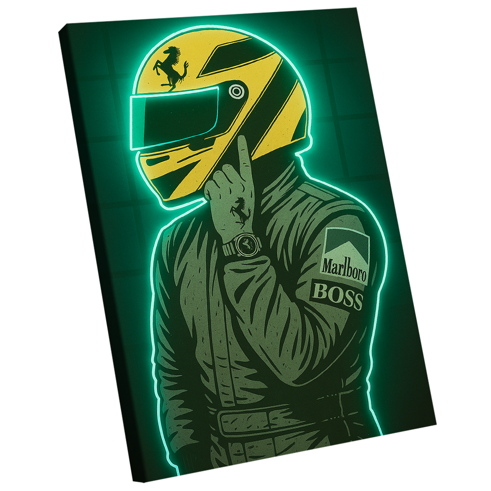 Quadro Decorativo Piloto Número 1 Neon Verde
