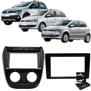 Moldura 9 e 7 Polegadas 2 Din Fox Crossfox Spacefox 2004 à 2010 Preta Painel Central Multimidia