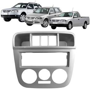 Moldura 1 Din Gol G4 Parati Saveiro 2006 à 2009 3 Botões Prata Painel Rádio Som Expex Epx Vw-537