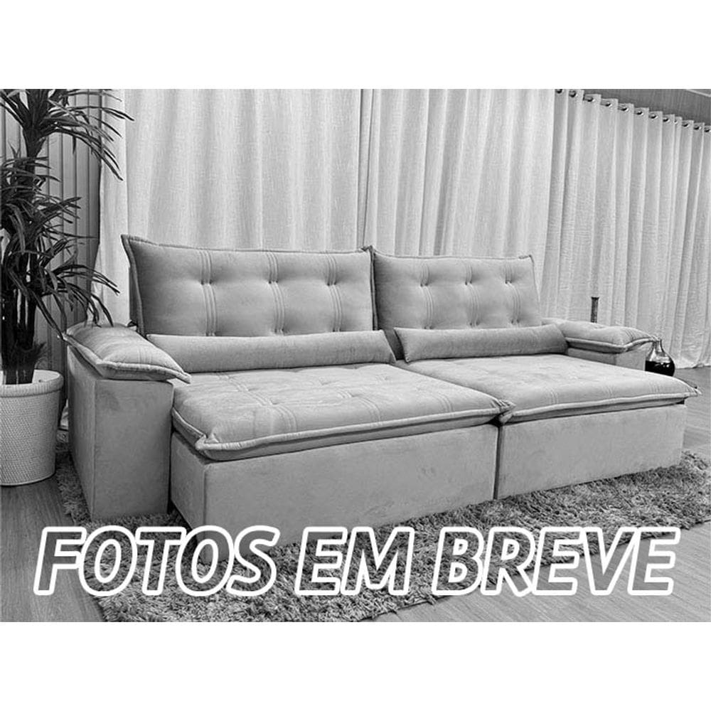 Sofá Retrátil Reclinável 2,50 m Cinza 502 Tijuca Plus