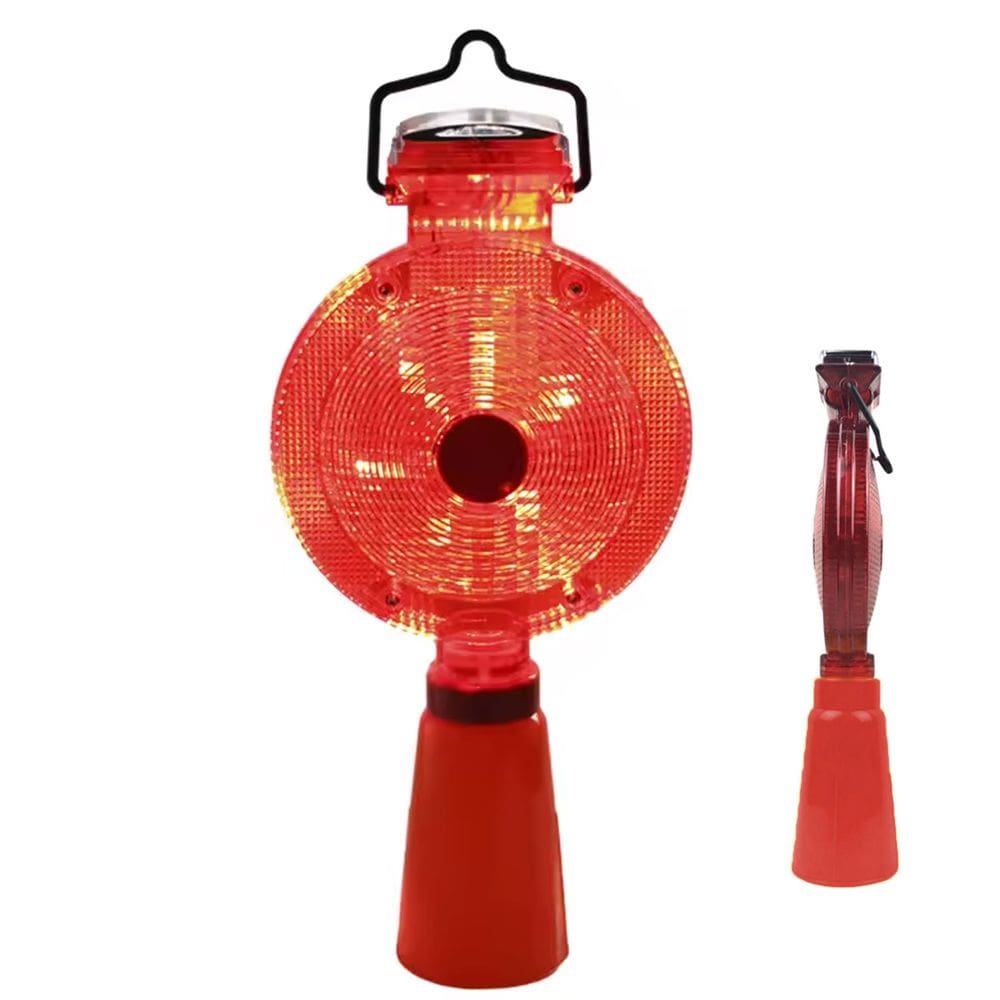 Sinalizador Solar Viario para Cone Automatico Luz LED Sinalizaçao Obra RuaEstrada Rodovia Chuva Energia Solar Segurança