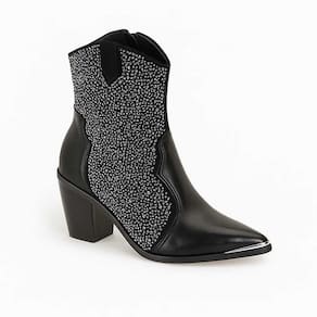 Bota Feminina Western Vizzano com Pedraria Preto