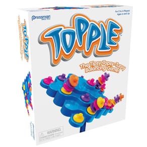 Jogo de tabuleiro Pressman Toy autêntico Topple 2-4 jogadores com mais de 6 anos