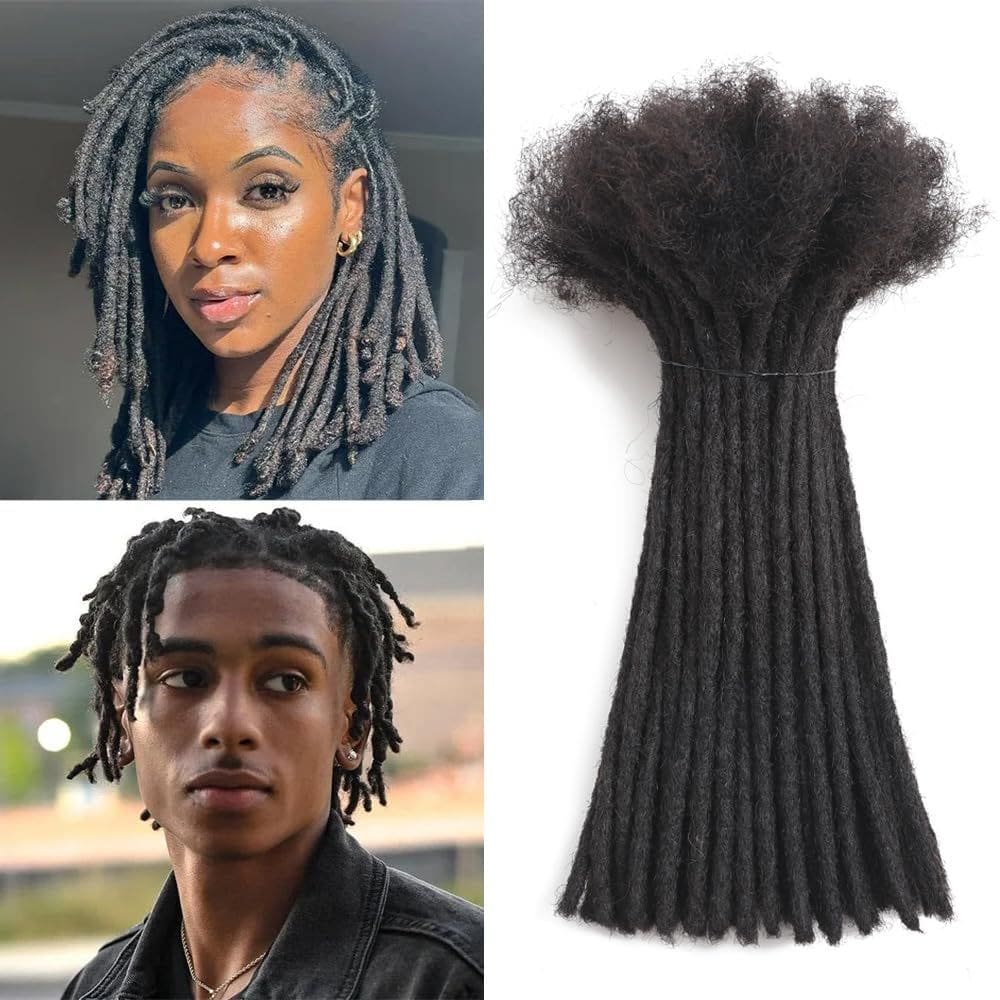 Dreadlock Extensions Bangxunk Human Hair 10-100 fios de 0,4 cm