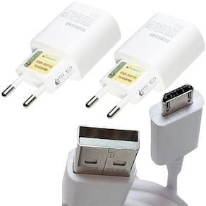 Kit 4 Carregadores Celular Samsung autêntico Micro USB Branco