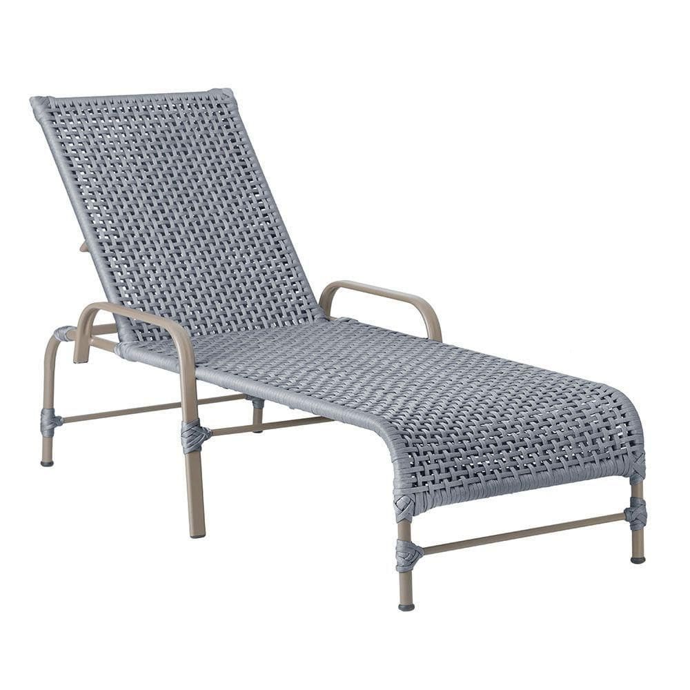 Espreguiçadeira Catar Fendi E Corda Náutica Trama autêntico Prata