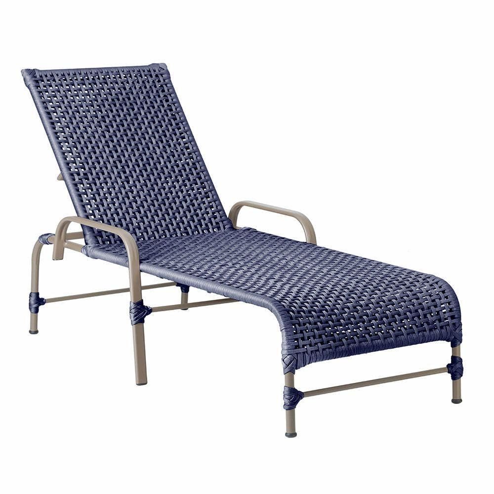 Espreguiçadeira Catar Fendi E Corda Náutica Trama autêntico Azul