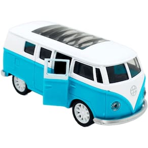 Carro Miniatura Volkswagen Colecionável Kombi Azul Á Fricção
