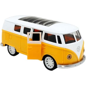 Carro Miniatura Volkswagen Coleção Kombi Amarelo Á Fricção
