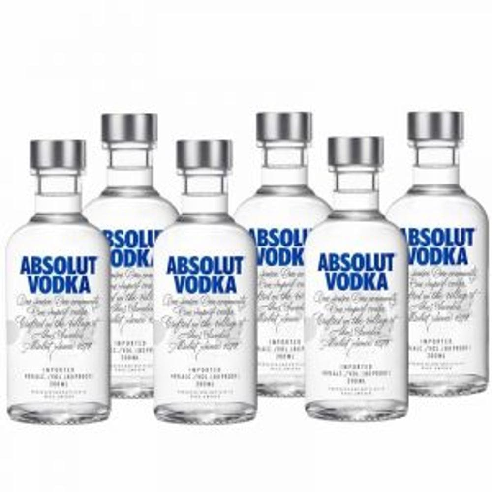 Kit 6  Vodka Absolut autêntico Sueca 200ml