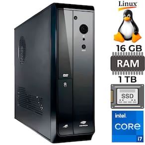 Computador Mini Micro ATX Slim Core i7-3770, Memória 16GB, SSD 1TB WD Green - Vertical e Horizontal/Mini-ATX - Linux