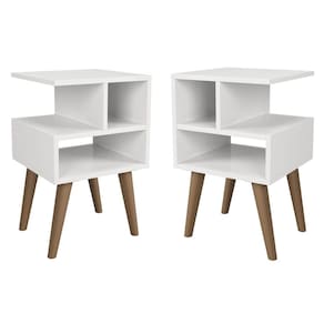 Mesa de Cabeceira Retrô Trend Quarto Kit 2 Unidades