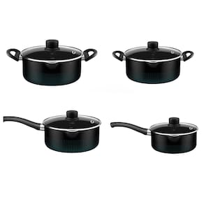Jogo de Panelas 4 Peças Smart Preto Rochedo
