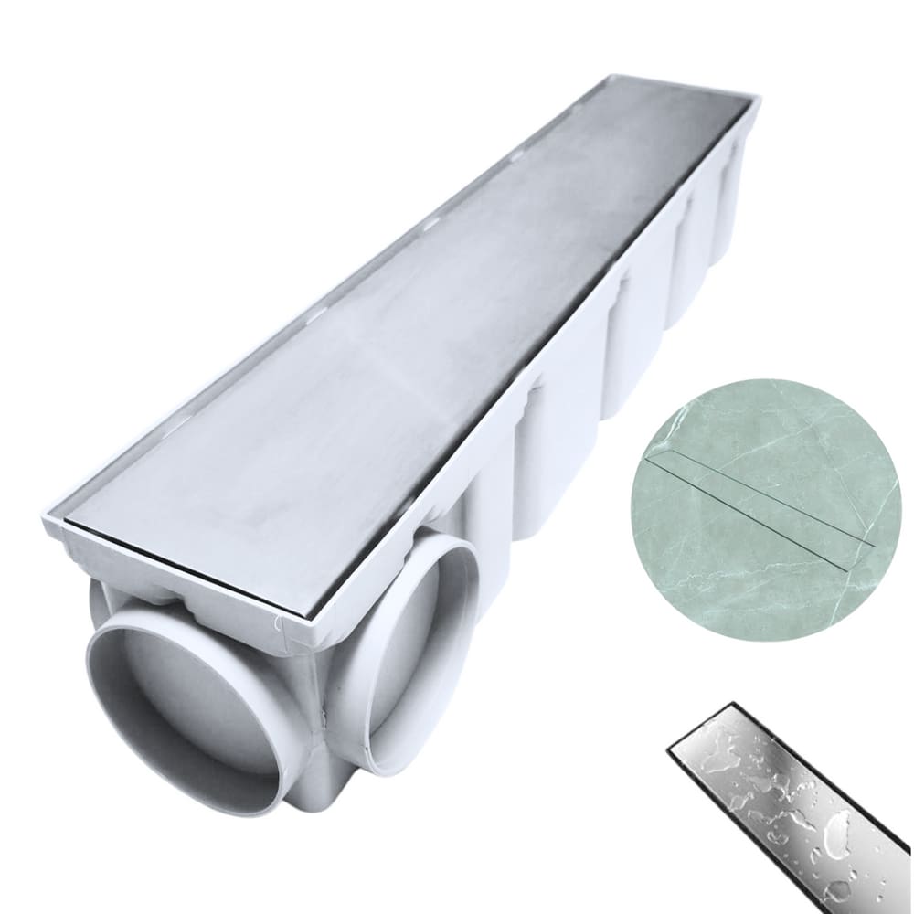 Ralo Quintal Borda De Piscina 10x50 Modular Oculto Piso Branco