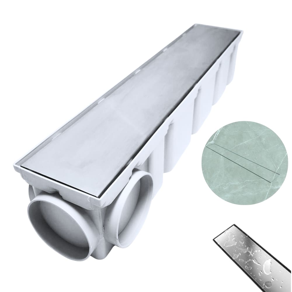 Ralo Inox Oculto 10cm X 50cm Cocho Escoamento Modular Branco