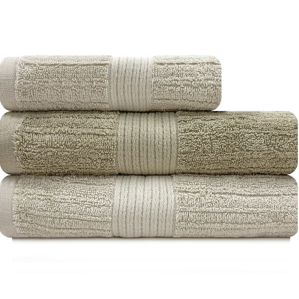 Jogo de Toalha Buddemeyer Fio Penteado Canelado 100% Algodão 3 peças Banho e Rosto