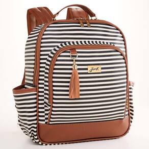 Mochila de Maternidade Just Baby Liverpool Branco e Preto